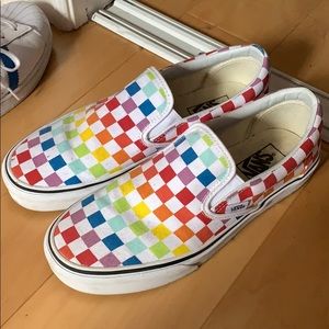 colourful checkered VANS